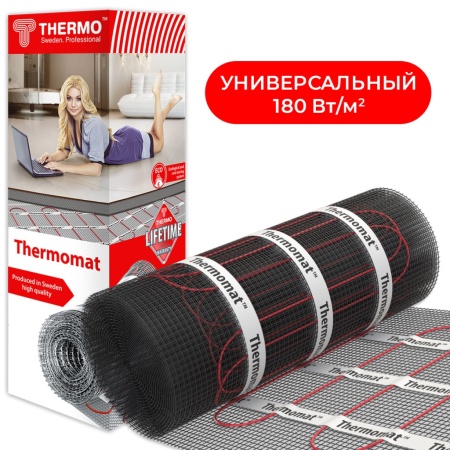 Комплект нагревательный мат Thermomat 180 Вт/м² + терморегулятор Thermoreg TI-300 Black
